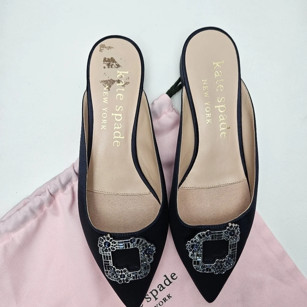 Kate spade flats blue buckle up